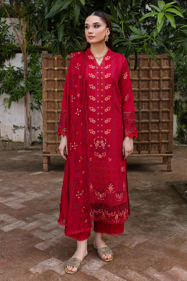Marjjan | Aangan Embroidered Viscose | PEV-24 B (RED) - Official Marjjan - Agha Fabrics UK