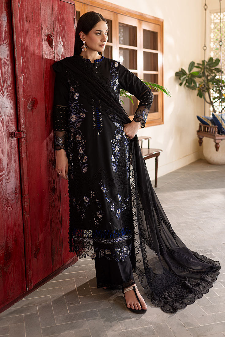 Marjjan | Aangan Embroidered Viscose | PEV-21 B (BLACK) - Official Marjjan - Agha Fabrics UK