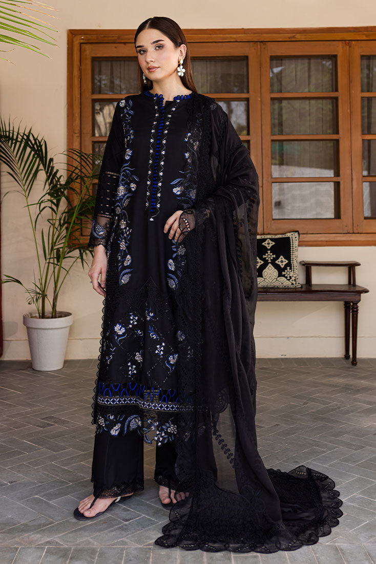 Marjjan | Aangan Embroidered Viscose | PEV-21 B (BLACK) - Official Marjjan - Agha Fabrics UK