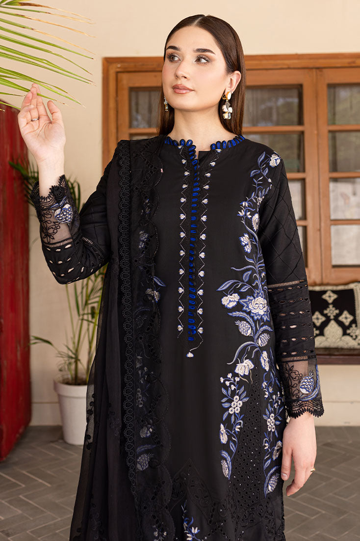 Marjjan | Aangan Embroidered Viscose | PEV-21 B (BLACK) - Official Marjjan - Agha Fabrics UK
