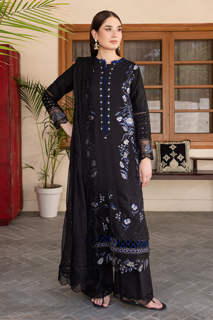Marjjan | Aangan Embroidered Viscose | PEV-21 B (BLACK) - Official Marjjan - Agha Fabrics UK