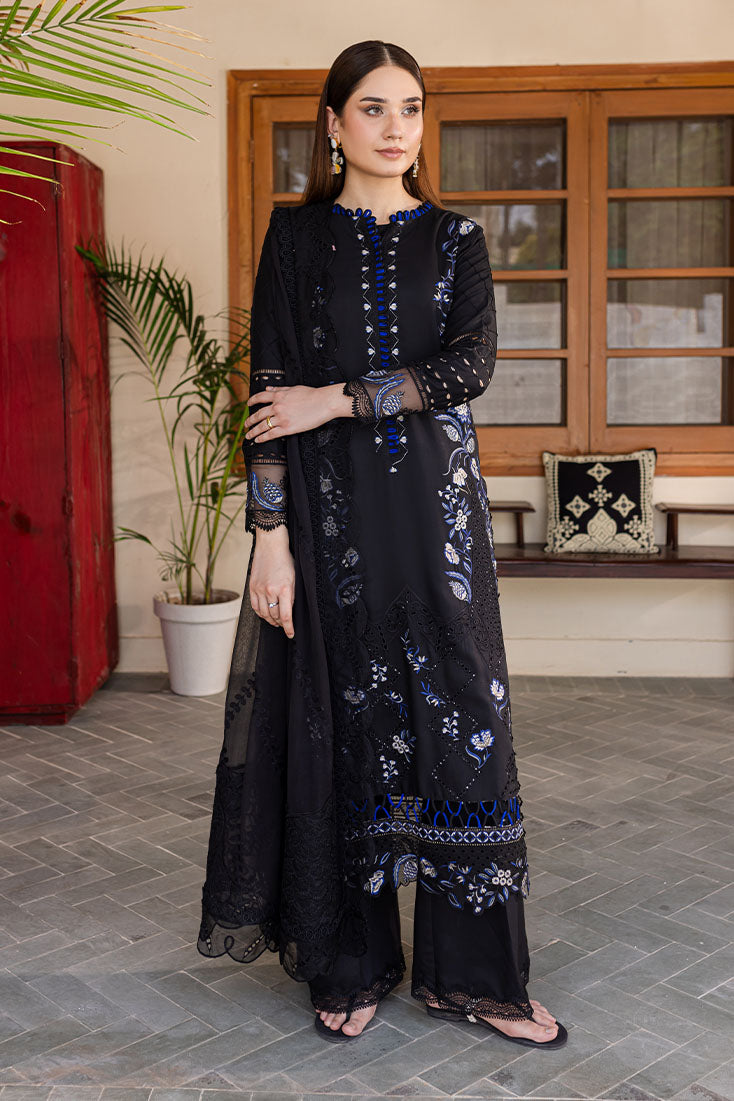 Marjjan | Aangan Embroidered Viscose | PEV-21 B (BLACK) - Official Marjjan - Agha Fabrics UK