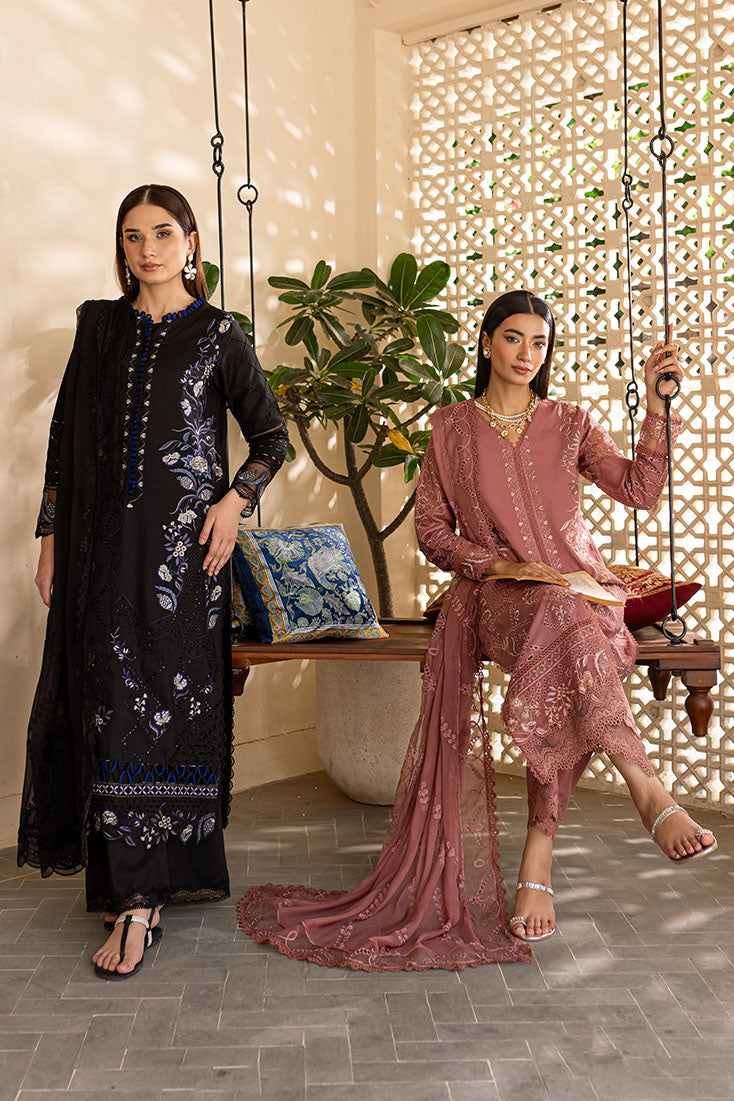 Marjjan | Aangan Embroidered Viscose | PEV-21 B (BLACK) - Official Marjjan - Agha Fabrics UK