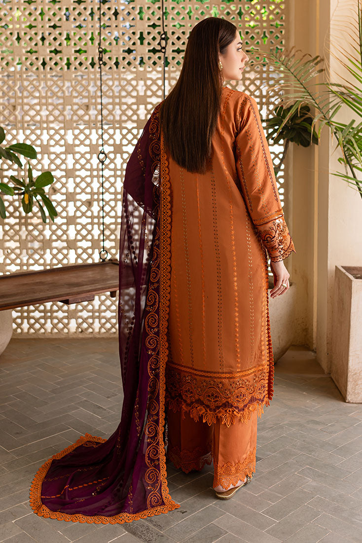 Marjjan | Aangan Embroidered Viscose | PEV-23 B (RUST) - Official Marjjan - Agha Fabrics UK