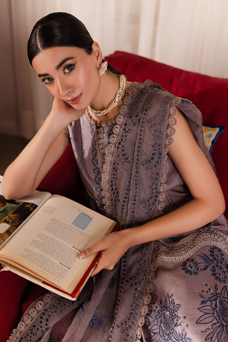 Marjjan | Aangan Embroidered Viscose | PEV-22 B (GREY) - Official Marjjan - Agha Fabrics UK