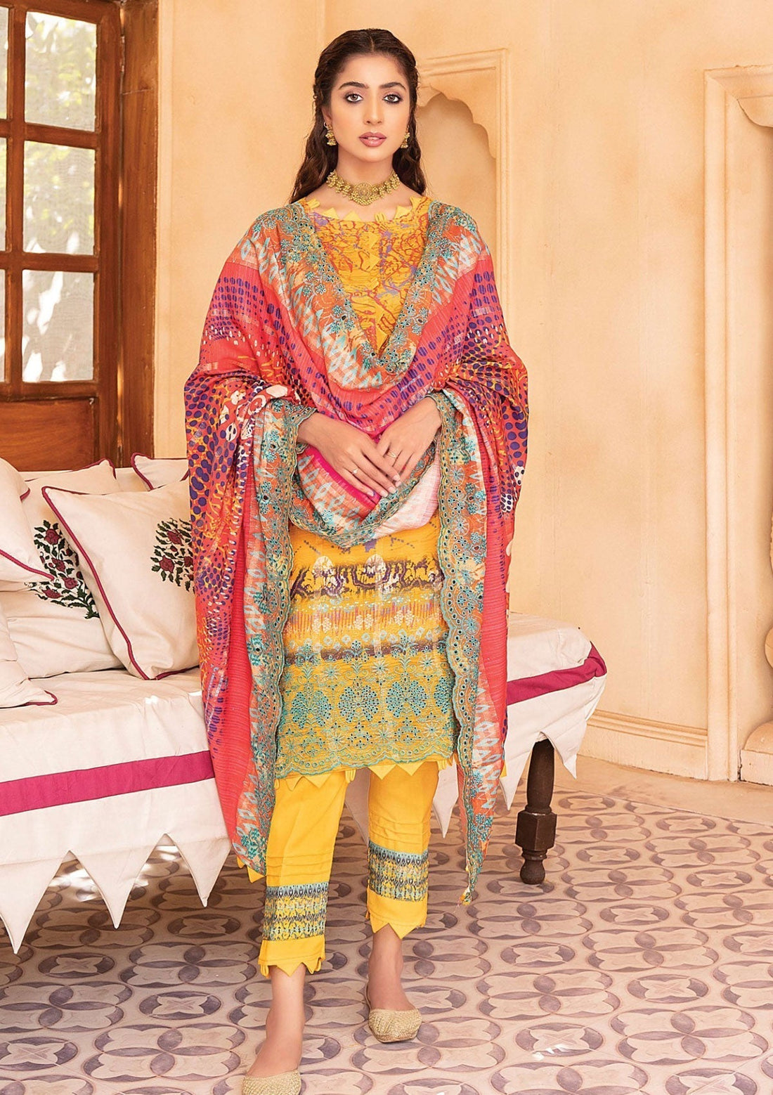 Winter Collection - Mahee's - Embroidered - Slub Staple - D#1