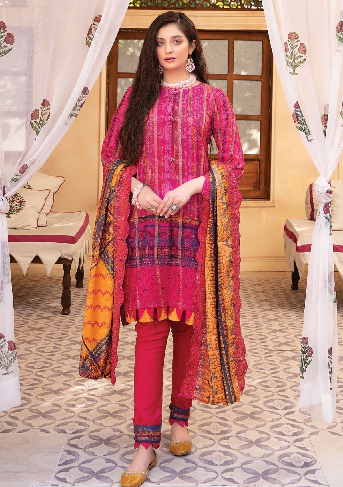 Winter Collection - Mahee's - Embroidered - Slub Staple - D#10