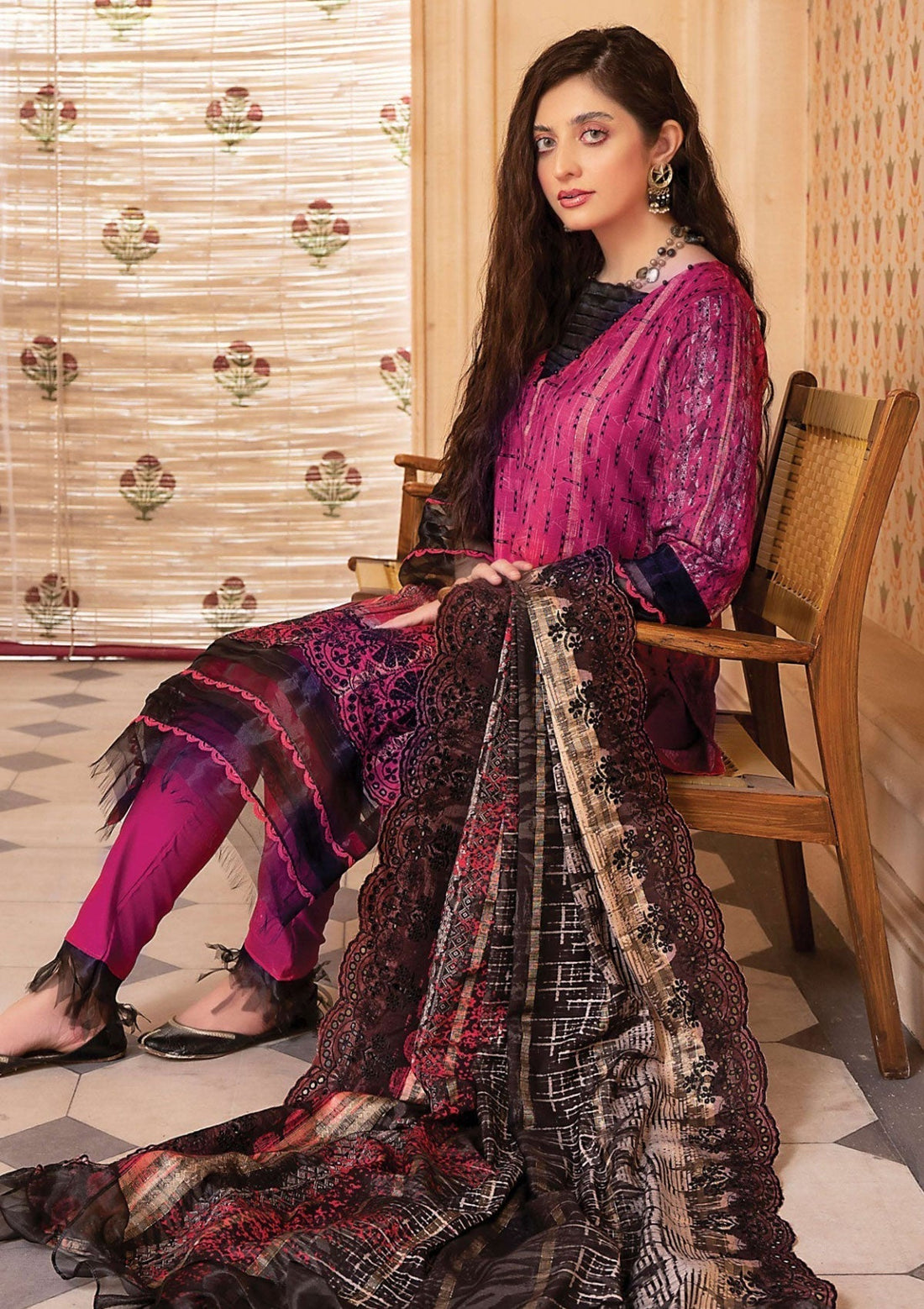 Winter Collection - Mahee's - Embroidered - Slub Staple - D#4
