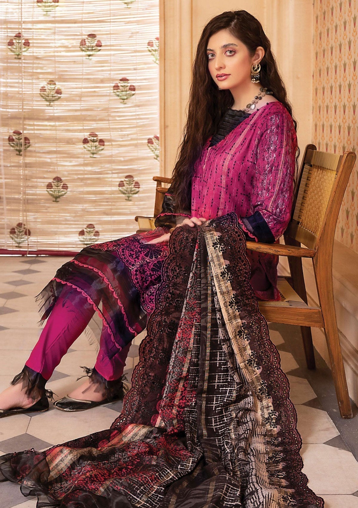 Winter Collection - Mahee's - Embroidered - Slub Staple - D#4