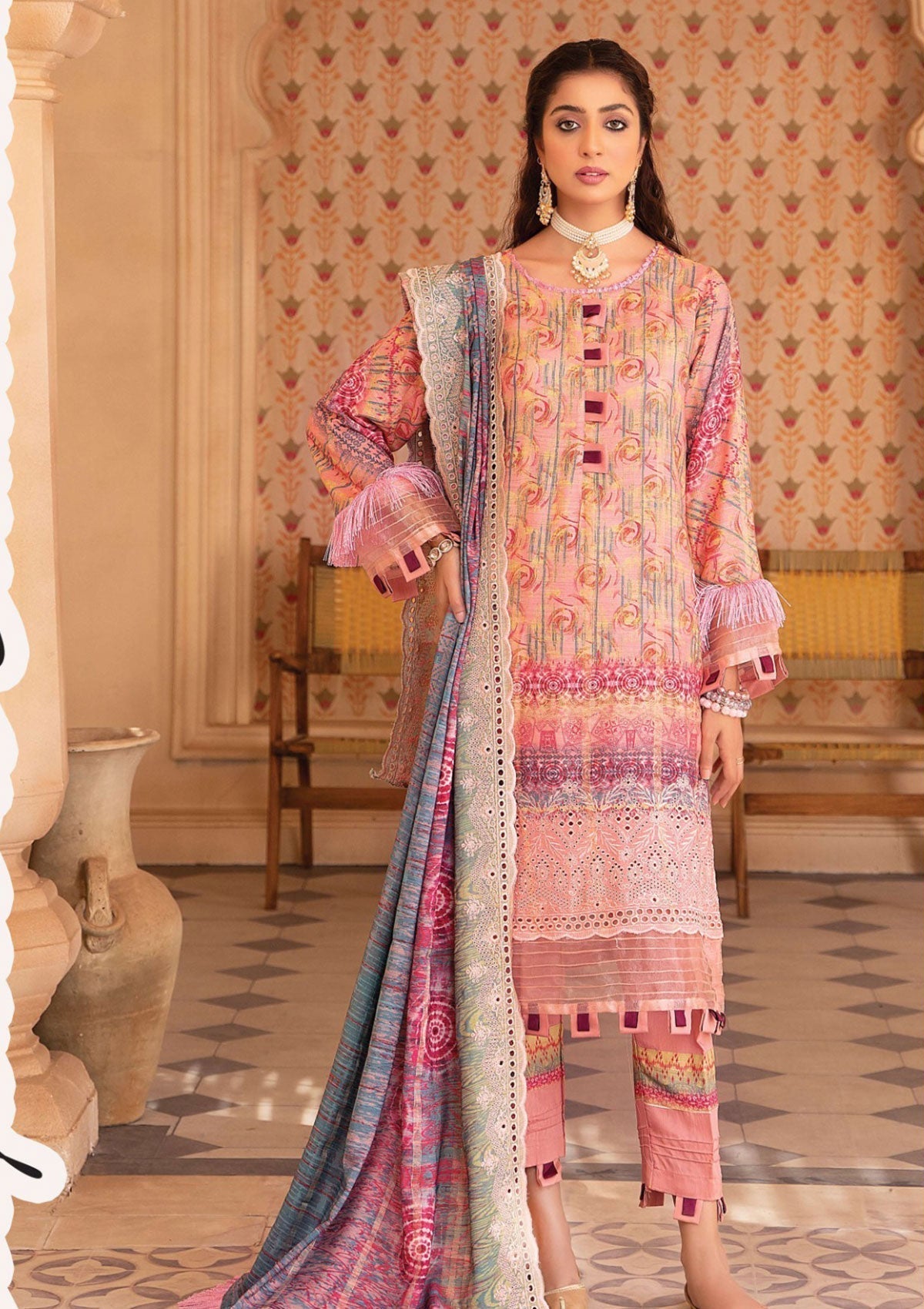 Winter Collection - Mahee's - Embroidered - Slub Staple - D#5