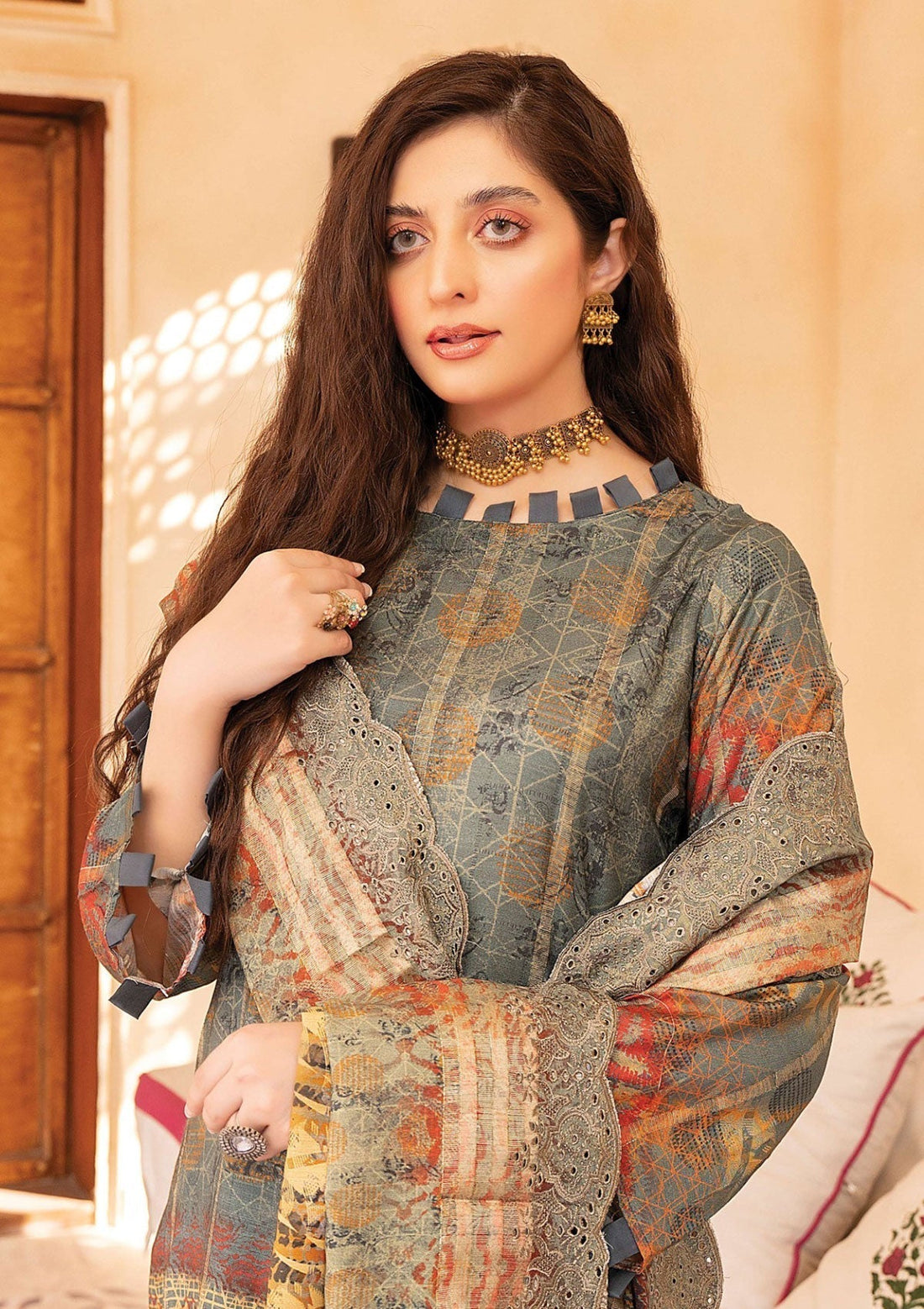 Winter Collection - Mahee's - Embroidered - Slub Staple - D#6