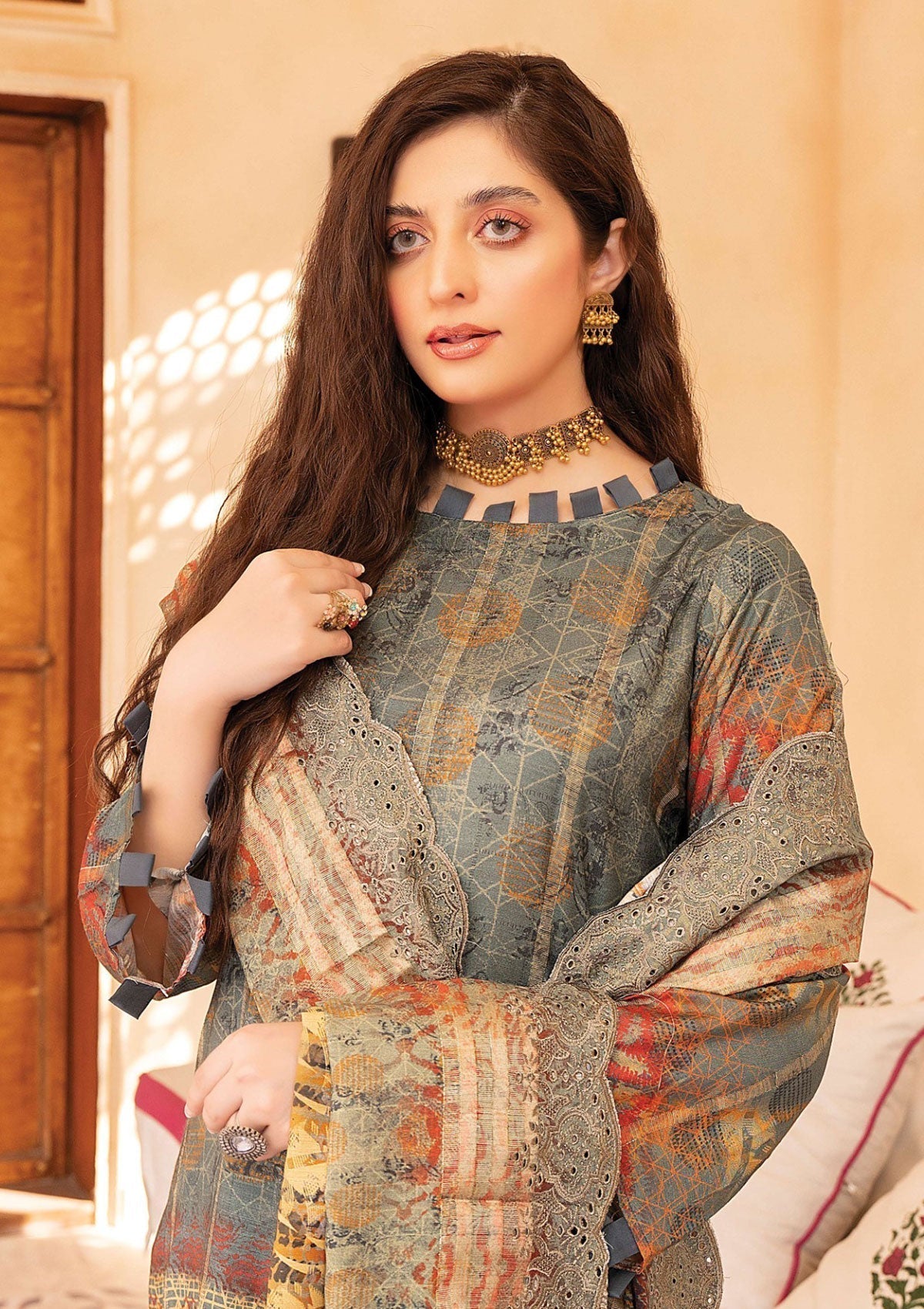 Winter Collection - Mahee's - Embroidered - Slub Staple - D#6