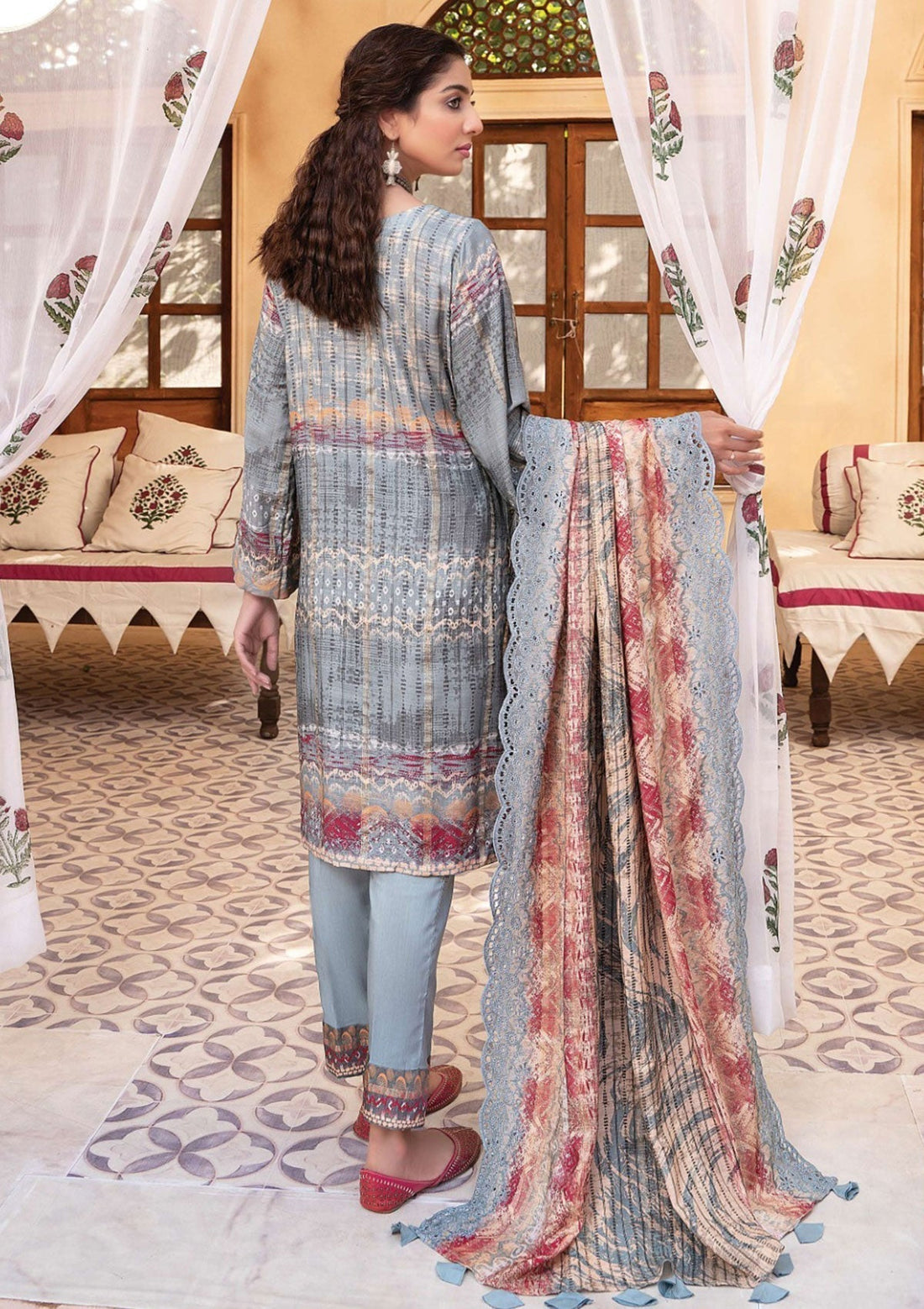 Winter Collection - Mahee's - Embroidered - Slub Staple - D#7