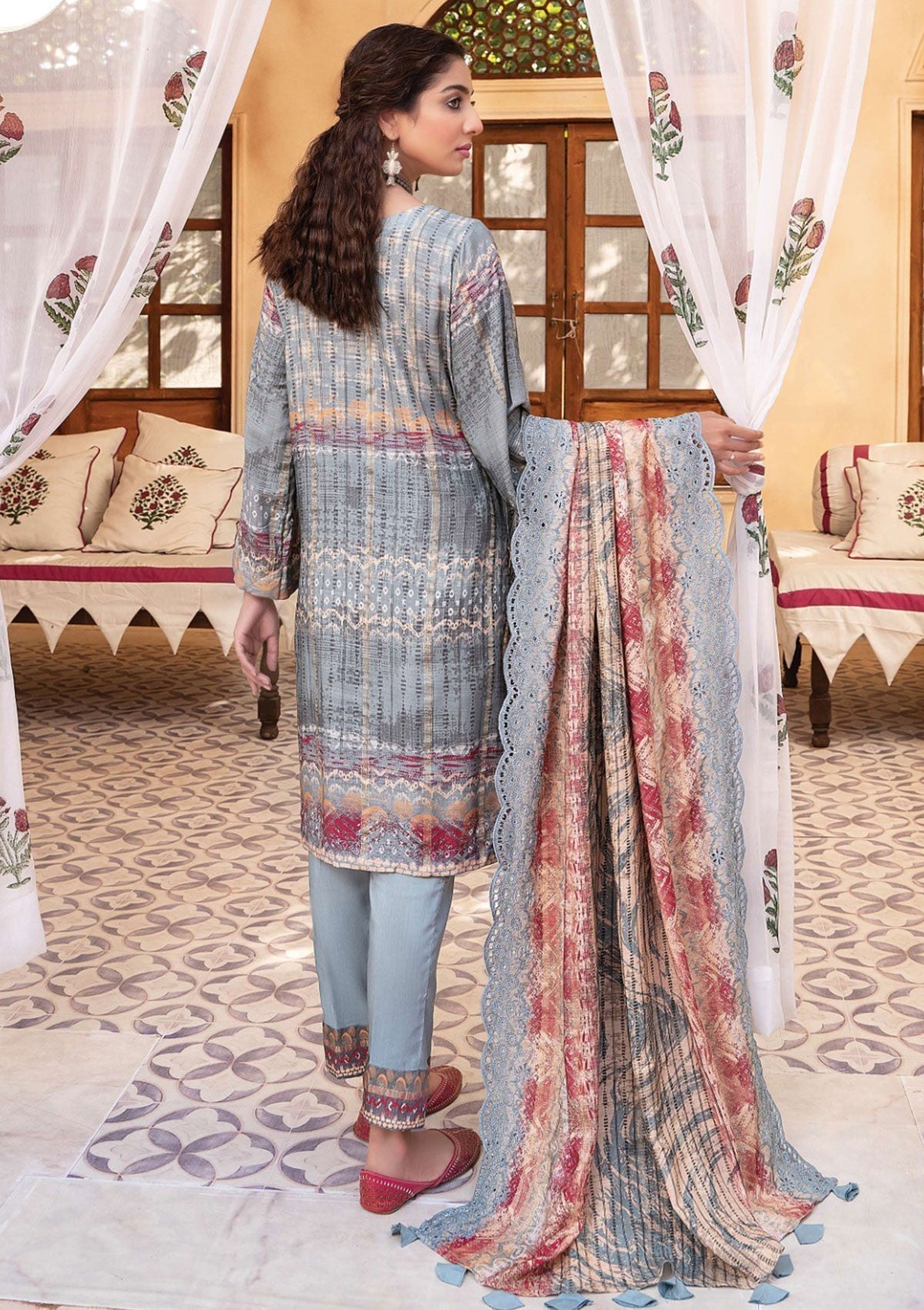 Winter Collection - Mahee's - Embroidered - Slub Staple - D#7