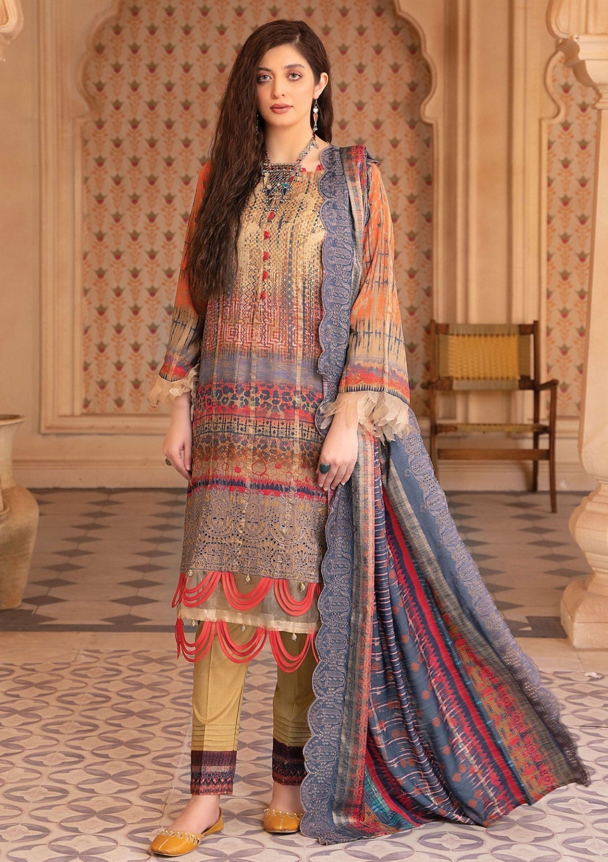 Winter Collection - Mahee's - Embroidered - Slub Staple - D#8