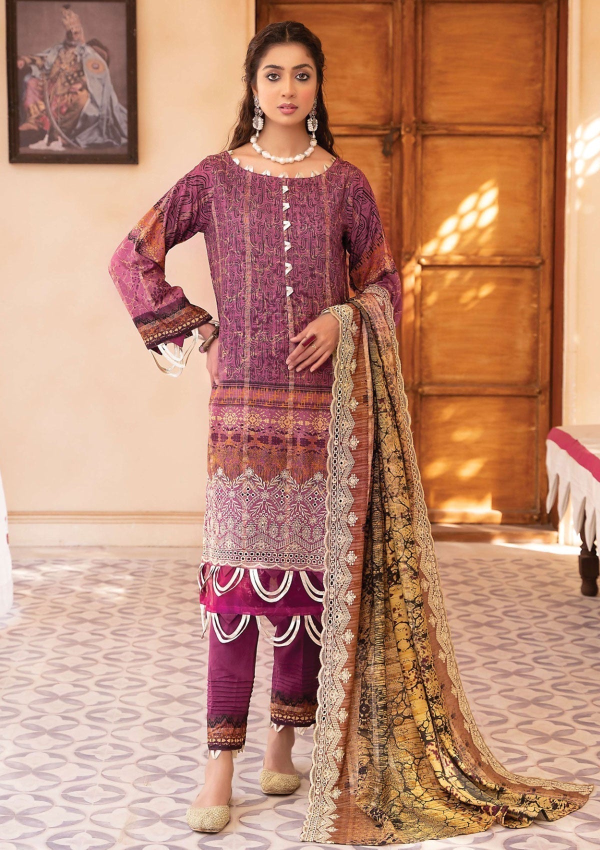 Winter Collection - Mahee's - Embroidered - Slub Staple - D#9