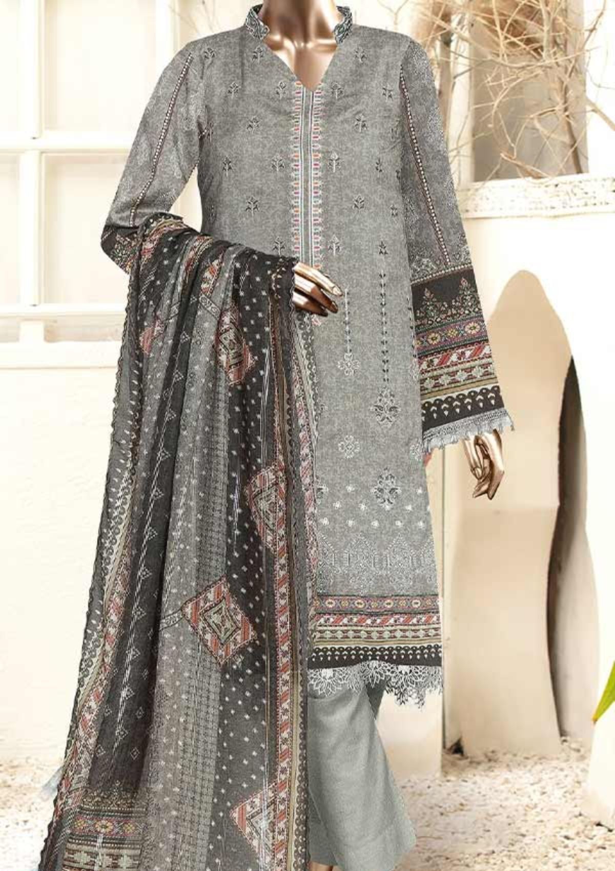 Winter Collection - Malva - Musk - Emb Viscose - 3Pcs - AJ#02