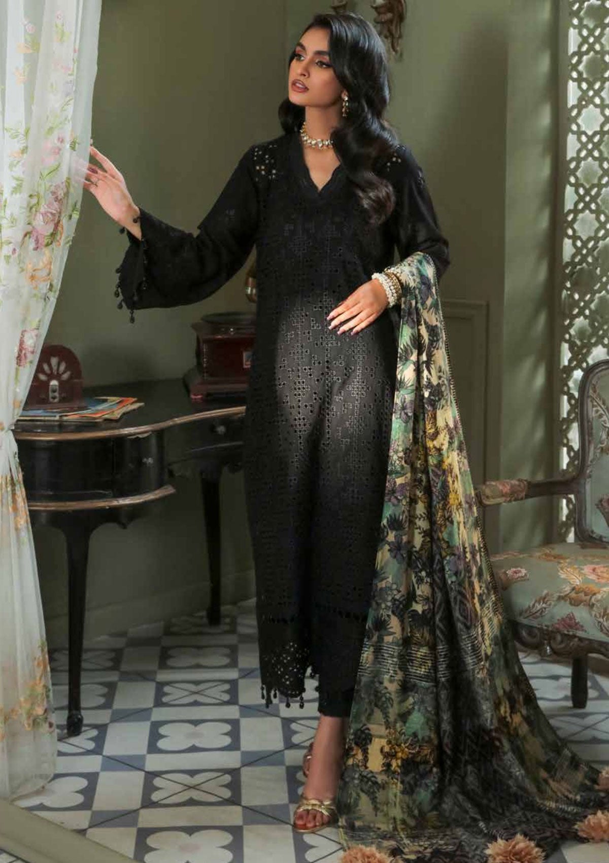 Winter Collection - Nureh - Chikankari - Leather Peach - NEP#10