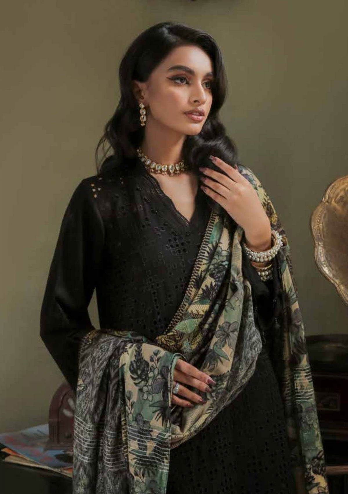 Winter Collection - Nureh - Chikankari - Leather Peach - NEP#10