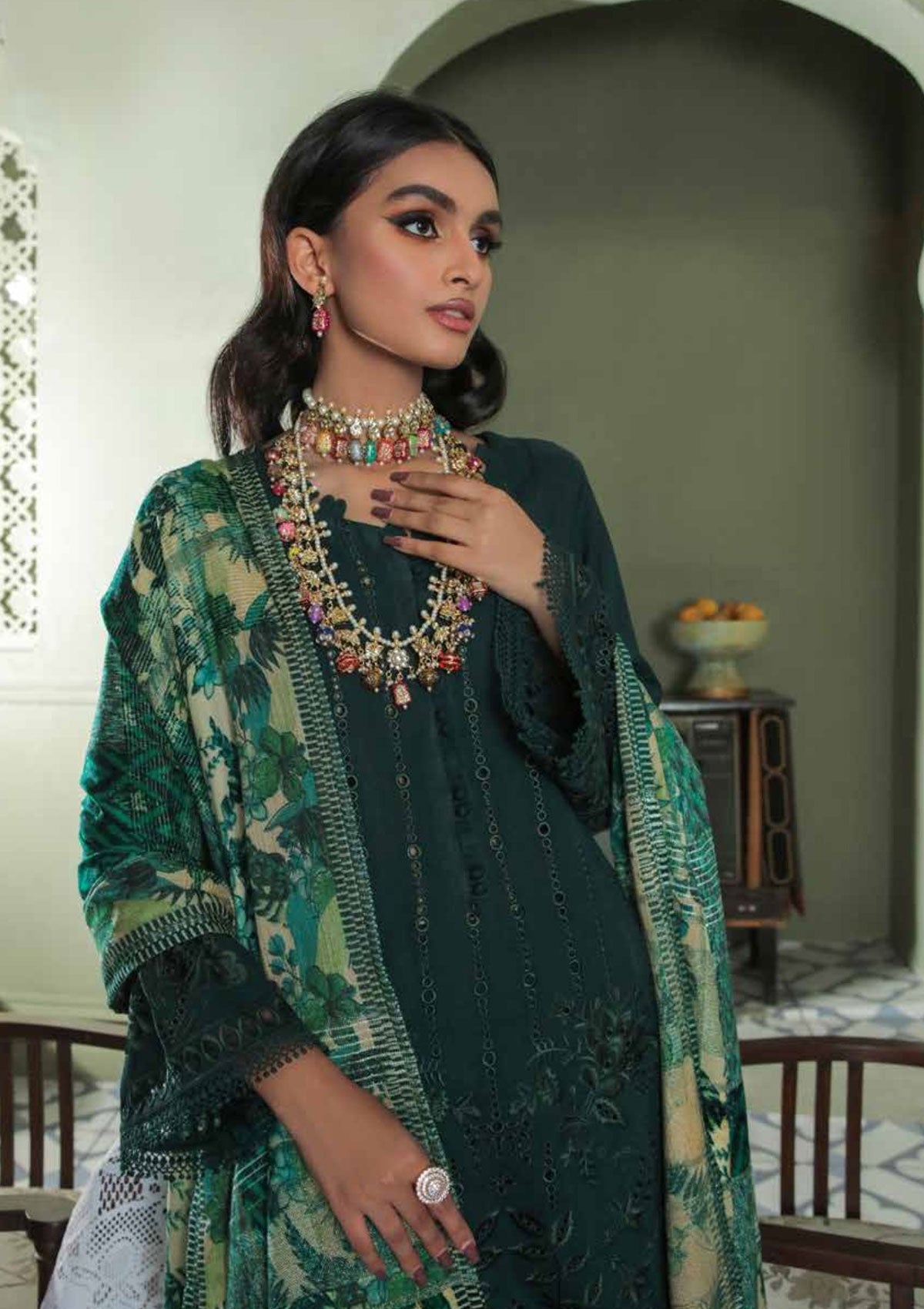 Winter Collection - Nureh - Chikankari - Leather Peach - NEP#14