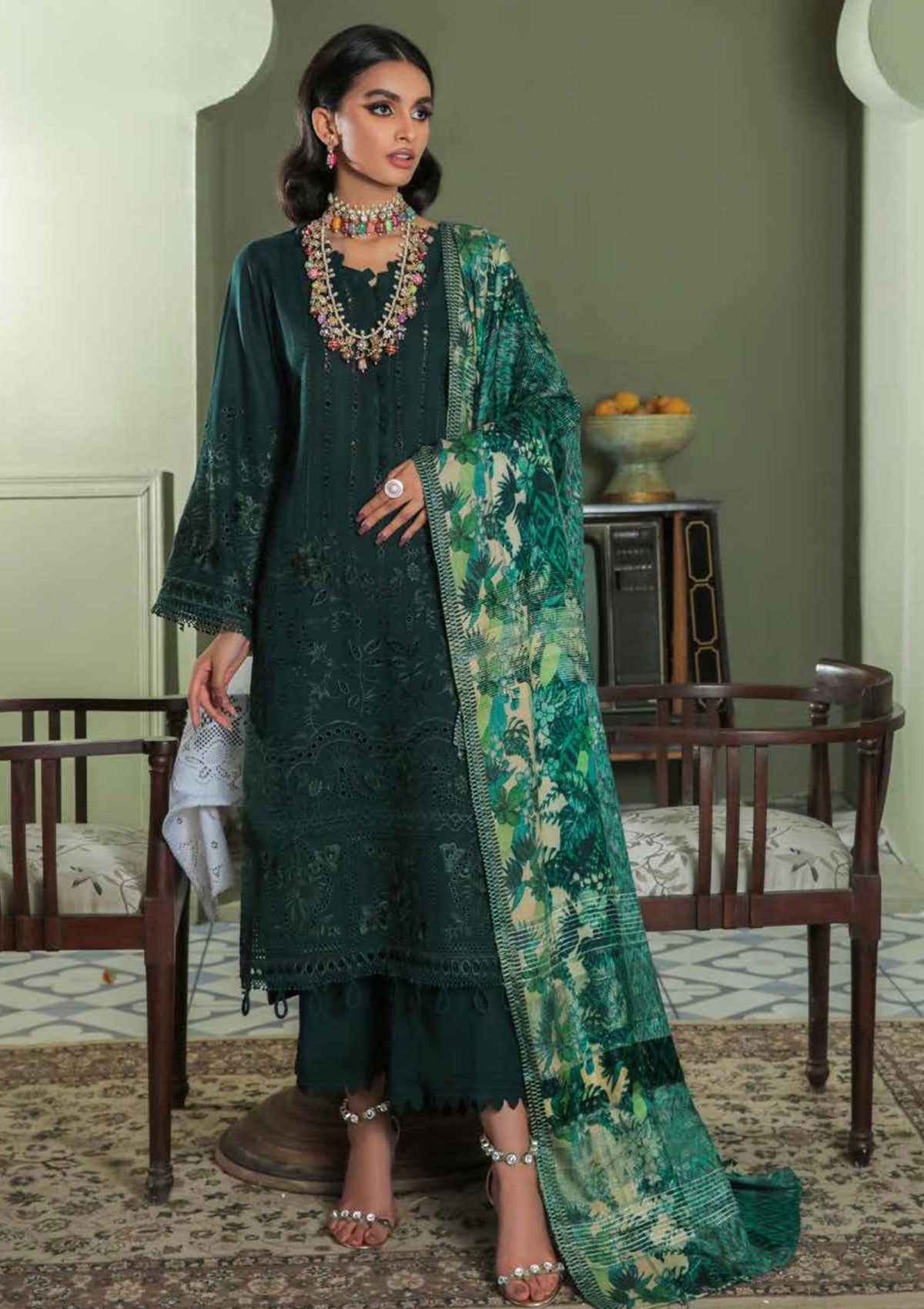 Winter Collection - Nureh - Chikankari - Leather Peach - NEP#14