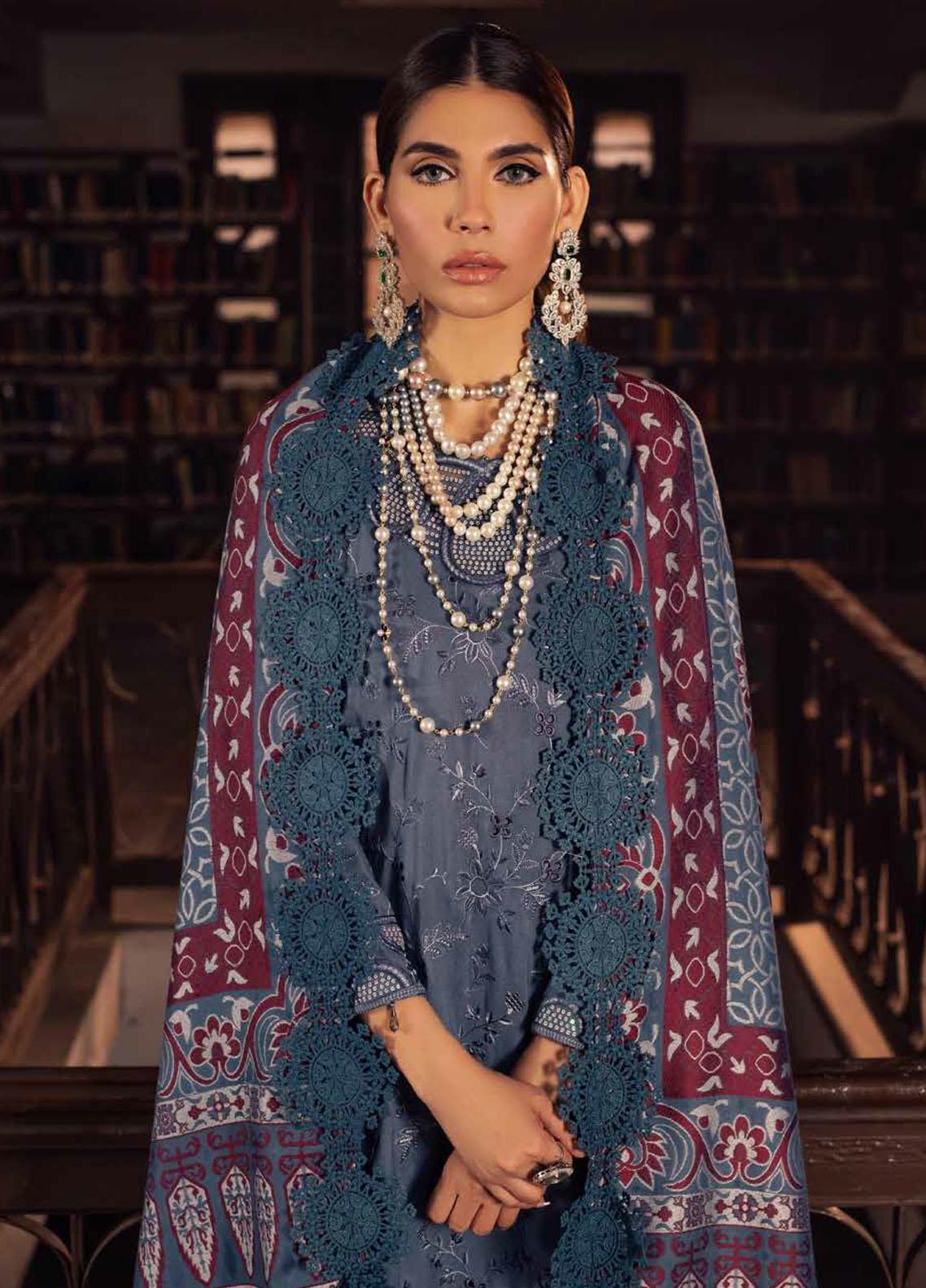 Winter Collection - Nureh - Exclusive - Peach Leather - NEP#05 - Official Nureh - Agha Fabrics UK