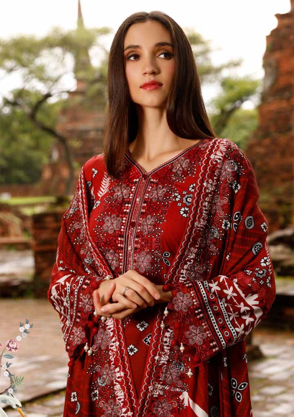 Winter Collection - Nureh - Gardenia - Slub Linen - NWG#78 - Official Nureh - Agha Fabrics UK