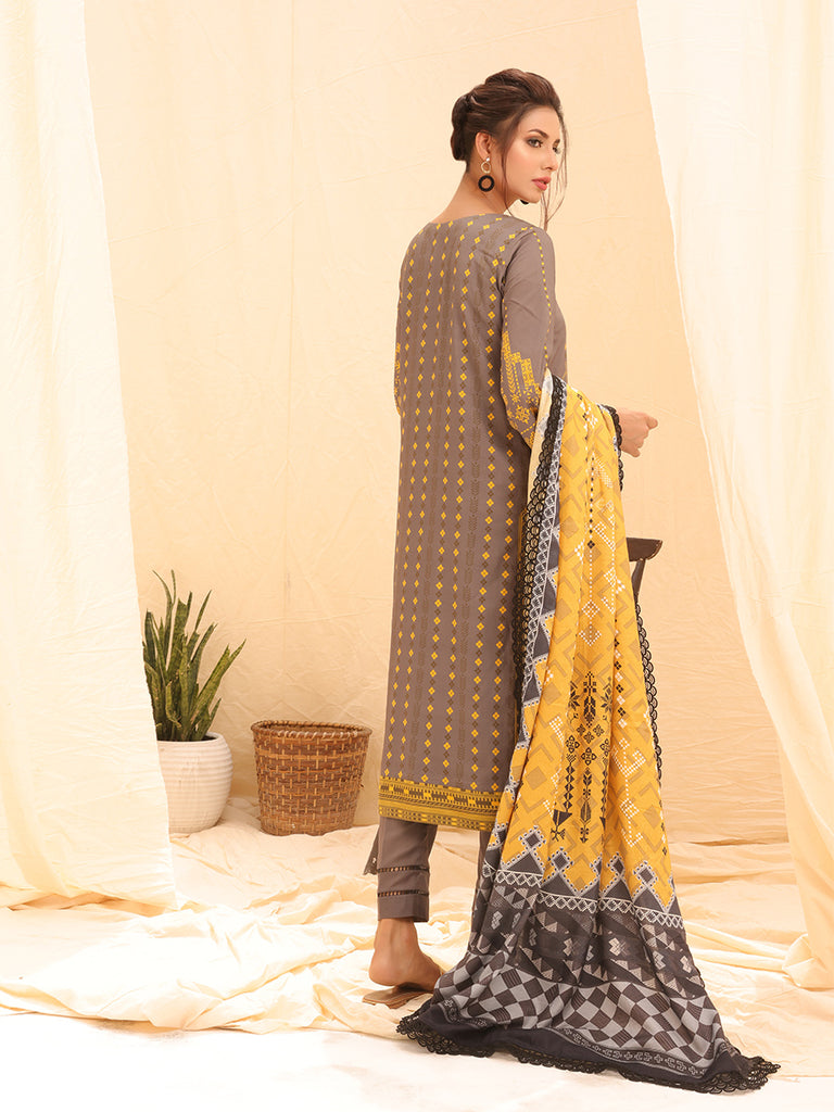 Winter Collection - Salitex - Printed Linen - V01 - WK#01173 (Mehndi)