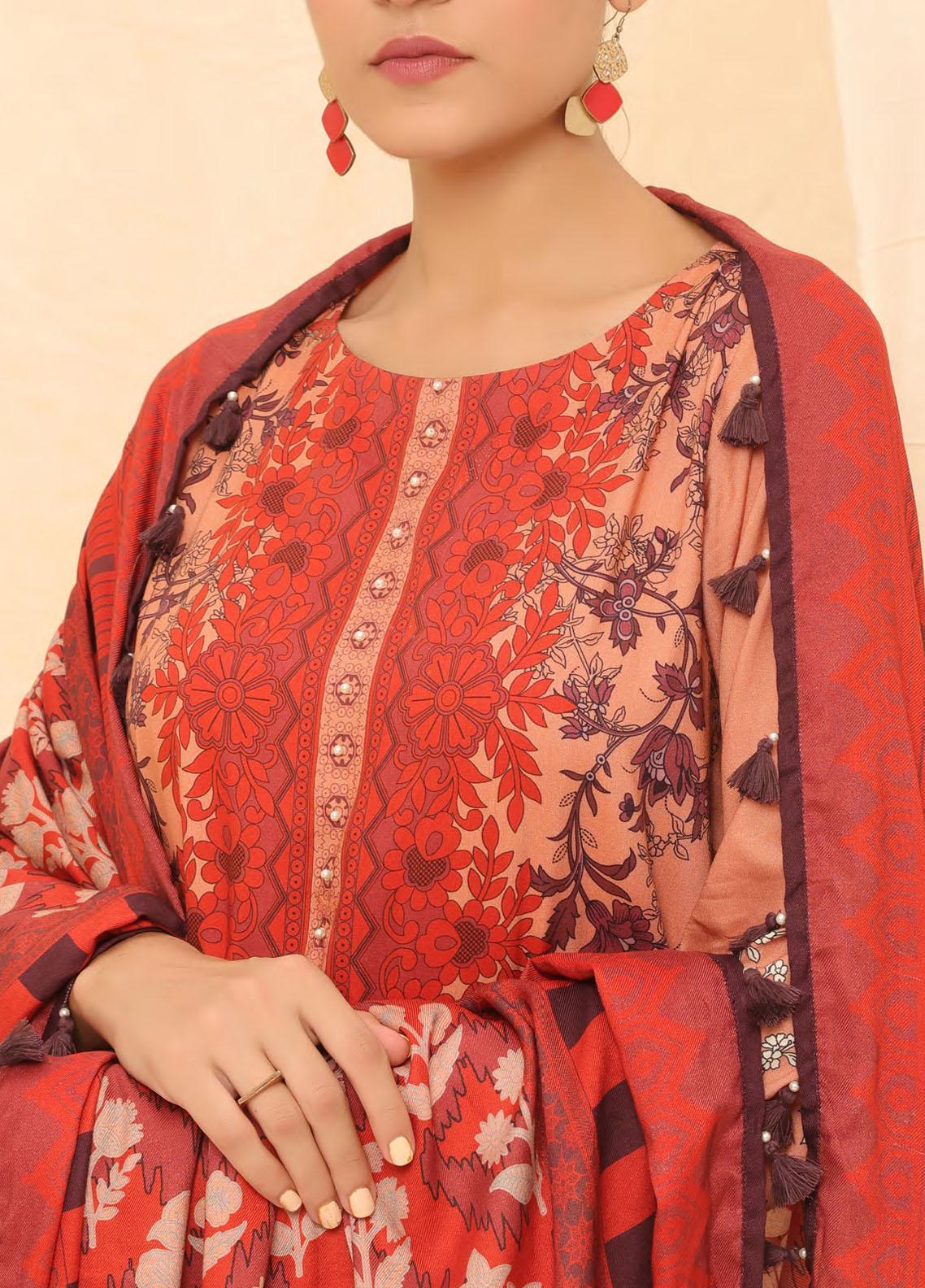 Winter Collection - Salitex - Printed Linen - V01 - WK#01177 (Peach)