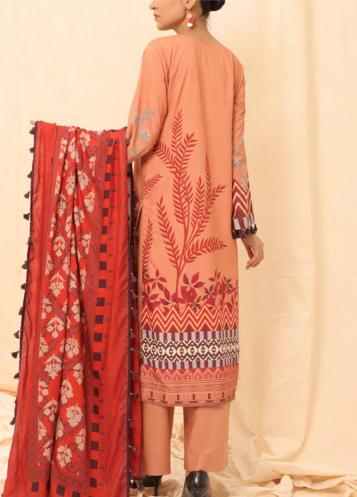 Winter Collection - Salitex - Printed Linen - V01 - WK#01177 (Peach)
