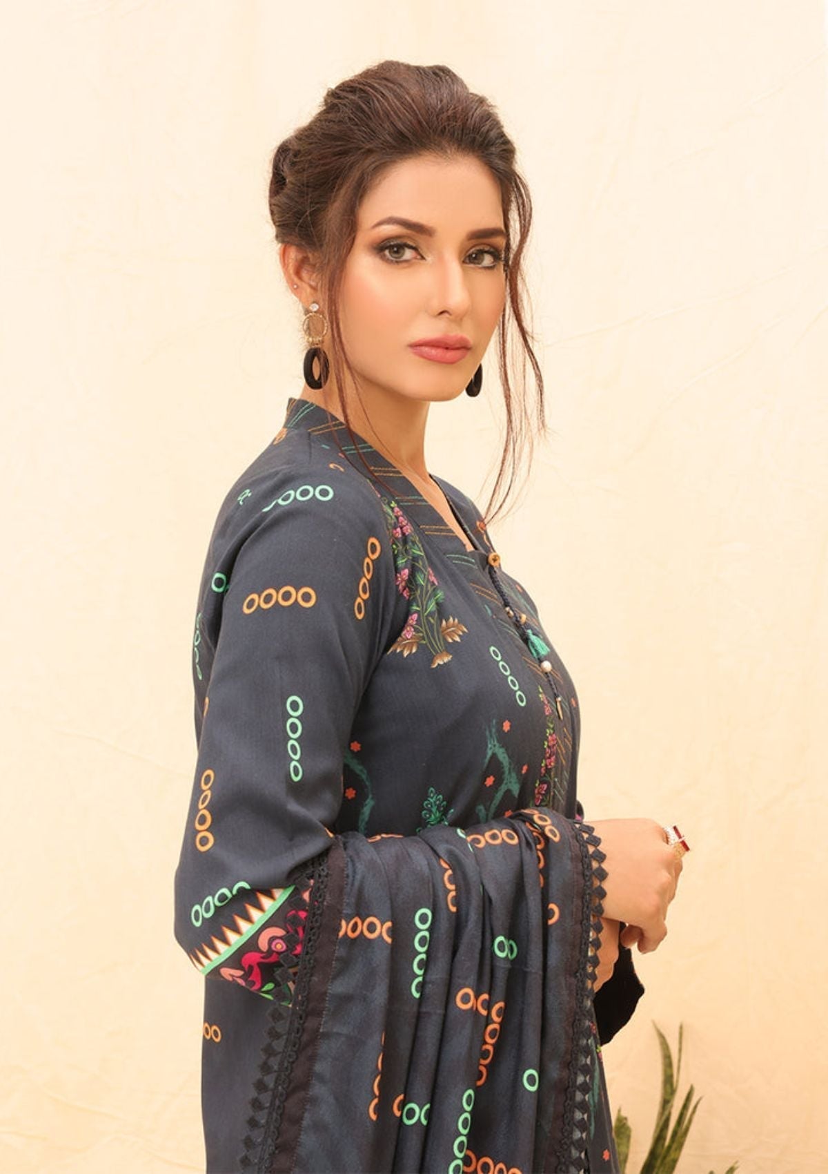 Winter Collection - Salitex - Printed Linen - V01 - WK#01184 (N Blue)