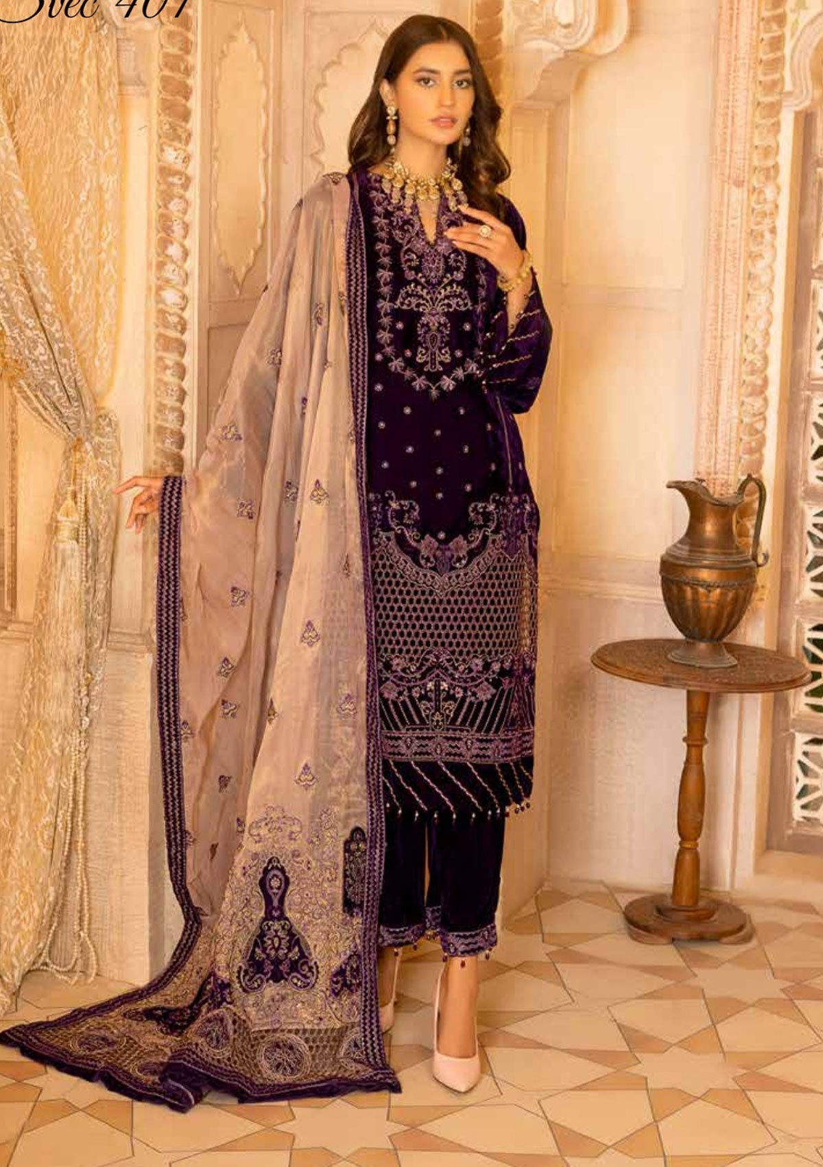 Winter Collection - Shaista - Velvet - Emb - SVEC#401