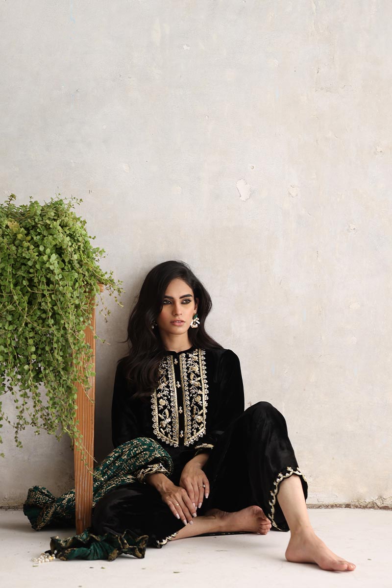 Sana Abbas | Velvet Formals | ZAAI - Official Sana Abbas - Agha Fabrics UK