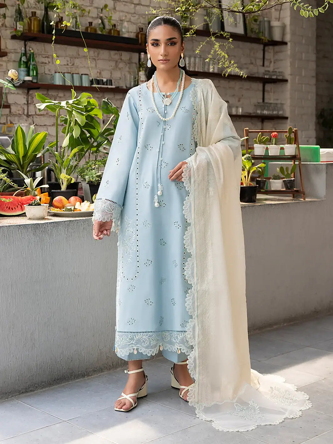 Izel | Meadow Muse Embroidered Lawn 25 | ZARELLE - Official Izel - Agha Fabrics UK