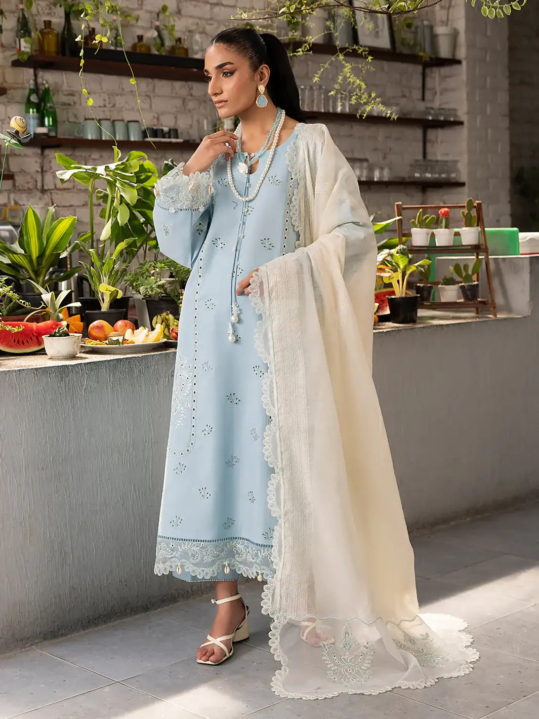 Izel | Meadow Muse Embroidered Lawn 25 | ZARELLE - Official Izel - Agha Fabrics UK