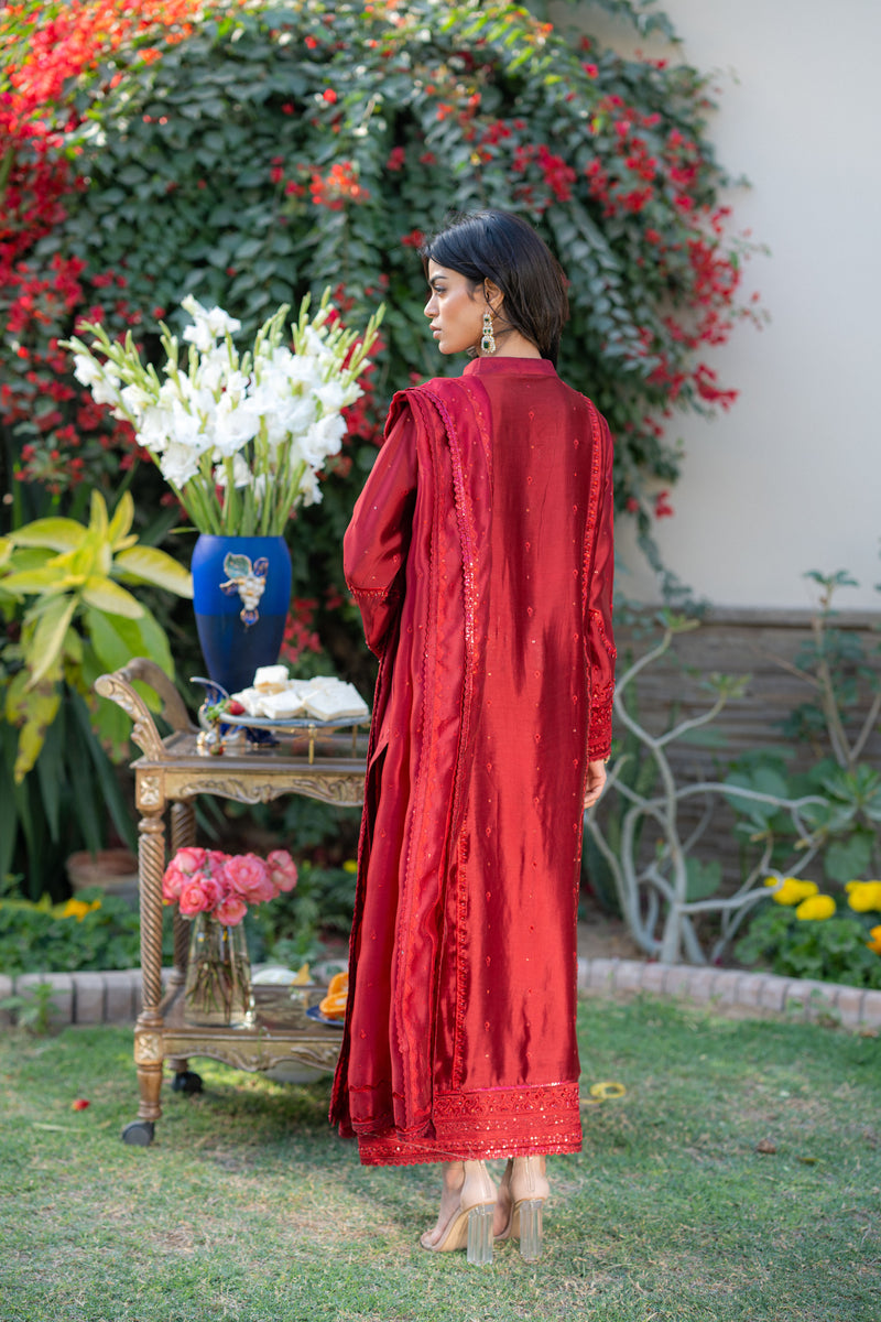 Wahaj M Khan | Pari Collection | Red Pari Sheesha Outfit