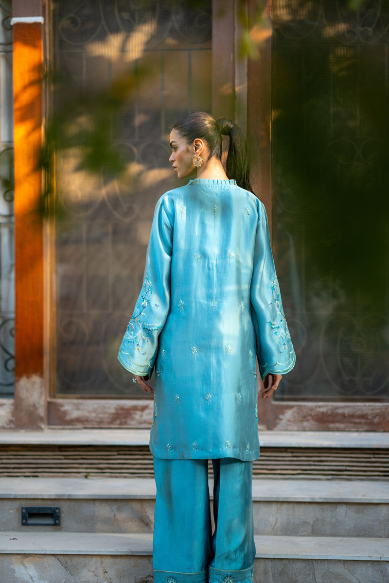 Wahaj M Khan | Pari Collection | Blue Grey Pari Outfit