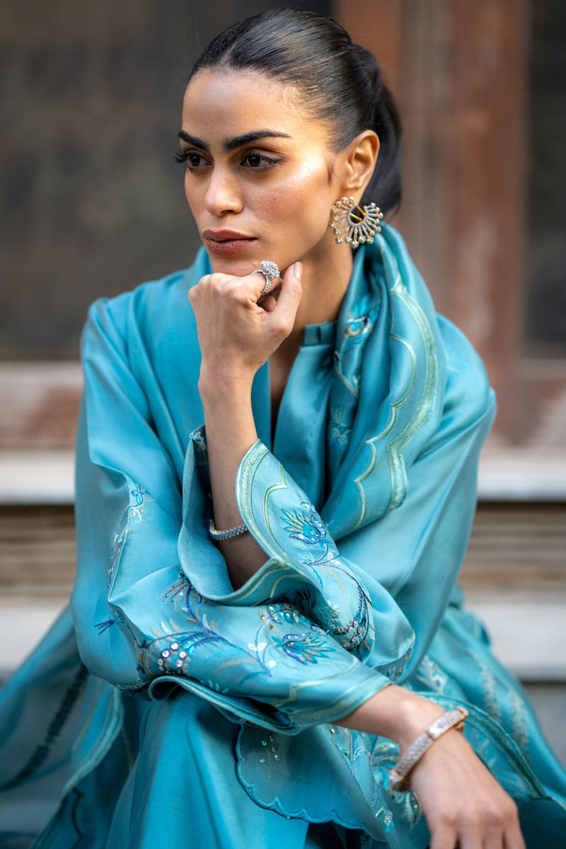 Wahaj M Khan | Pari Collection | Blue Grey Pari Outfit