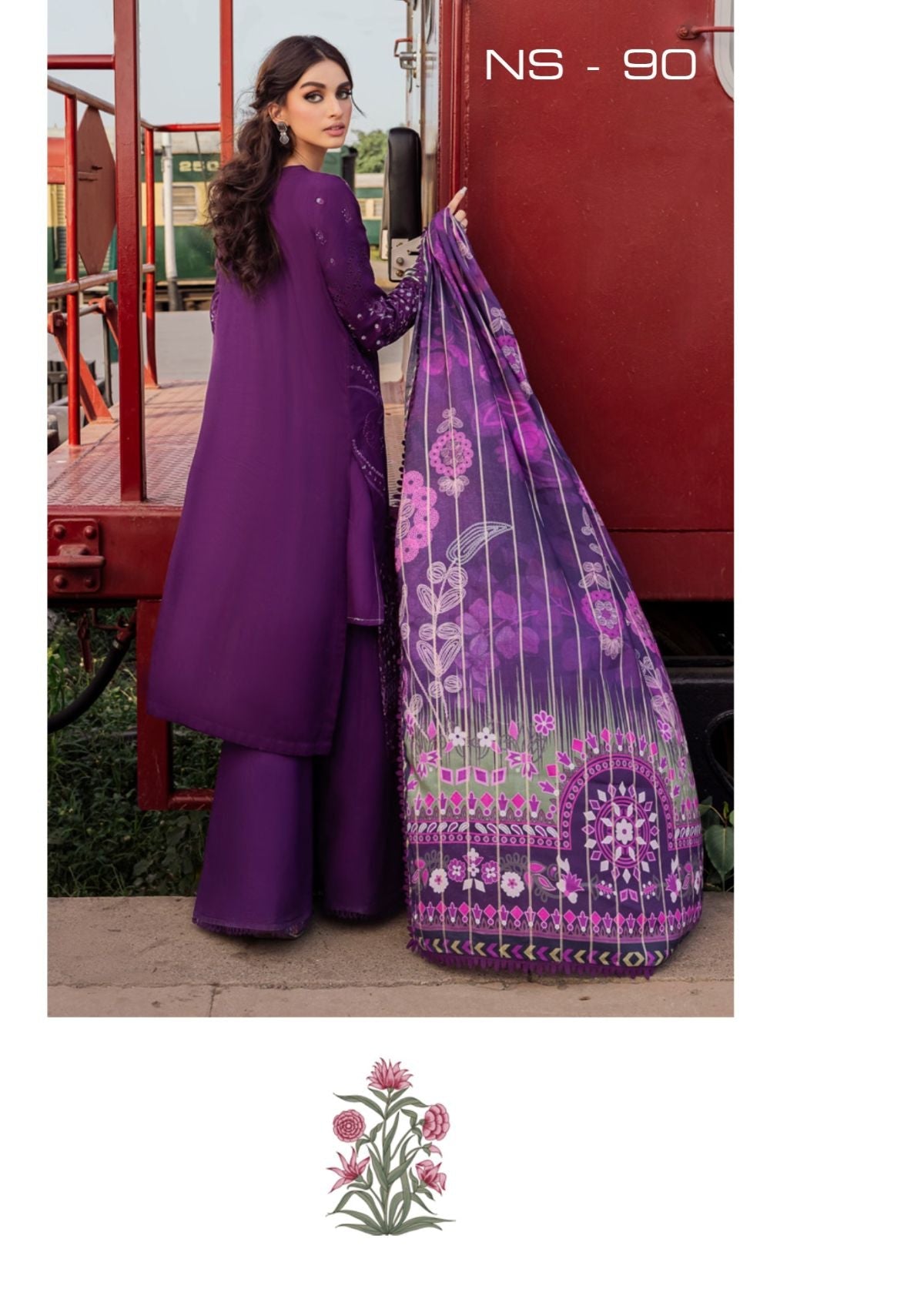 Winter Collection - Nureh - Maya - Linen - NS#90 - Official Nureh - Agha Fabrics UK