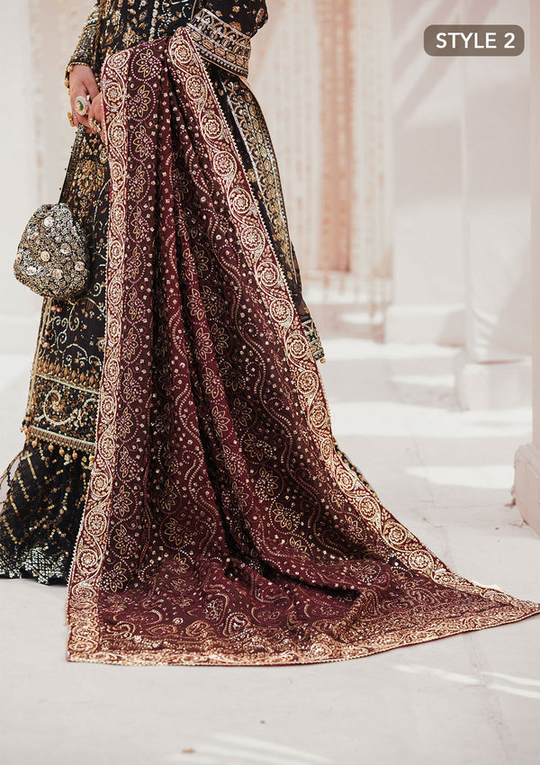 Aik Atelier | MAROON TUSSAR SILK CHUNRI SHAWL - Official Aik Atelier - Agha Fabrics UK