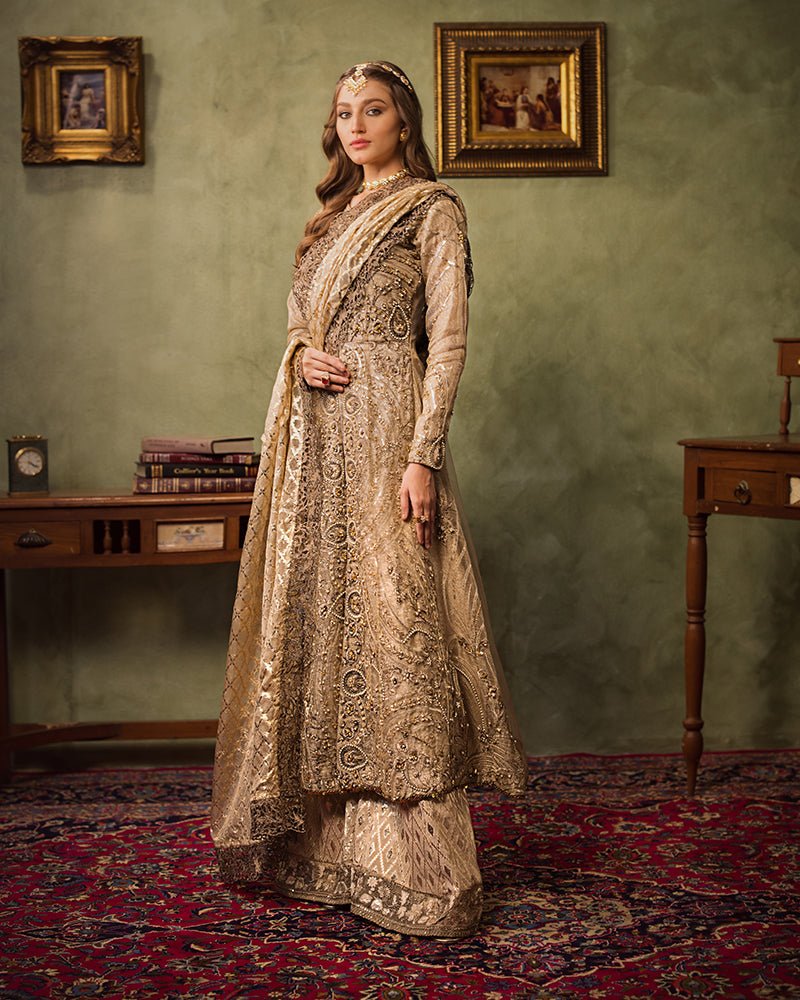 Ain | Aroosh Luxury Formals 24 | AR-77 SAIBA (Gold) - Official AIN - Agha Fabrics UK