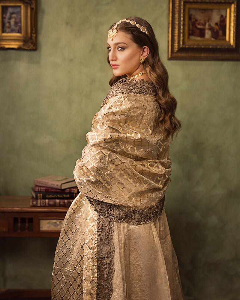 Ain | Aroosh Luxury Formals 24 | AR-77 SAIBA (Gold) - Official AIN - Agha Fabrics UK