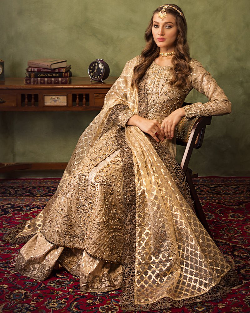 Ain | Aroosh Luxury Formals 24 | AR-77 SAIBA (Gold) - Official AIN - Agha Fabrics UK