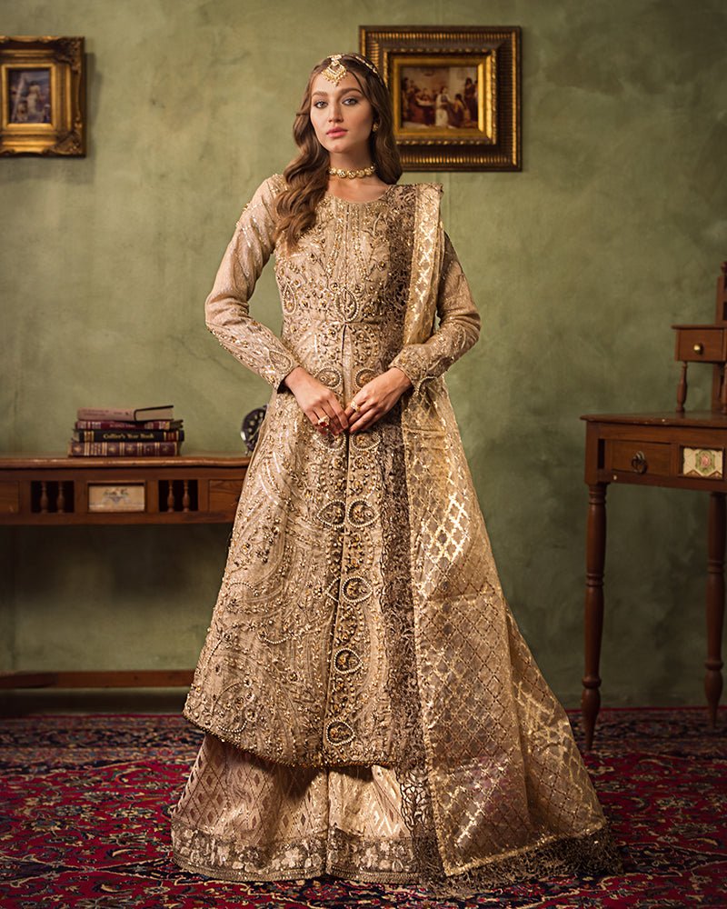 Ain | Aroosh Luxury Formals 24 | AR-77 SAIBA (Gold) - Official AIN - Agha Fabrics UK