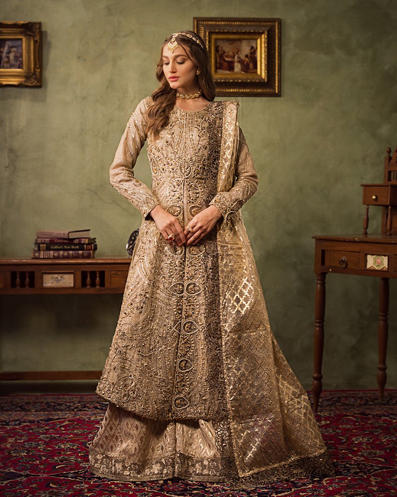 Ain | Aroosh Luxury Formals 24 | AR-77 SAIBA (Gold) - Official AIN - Agha Fabrics UK