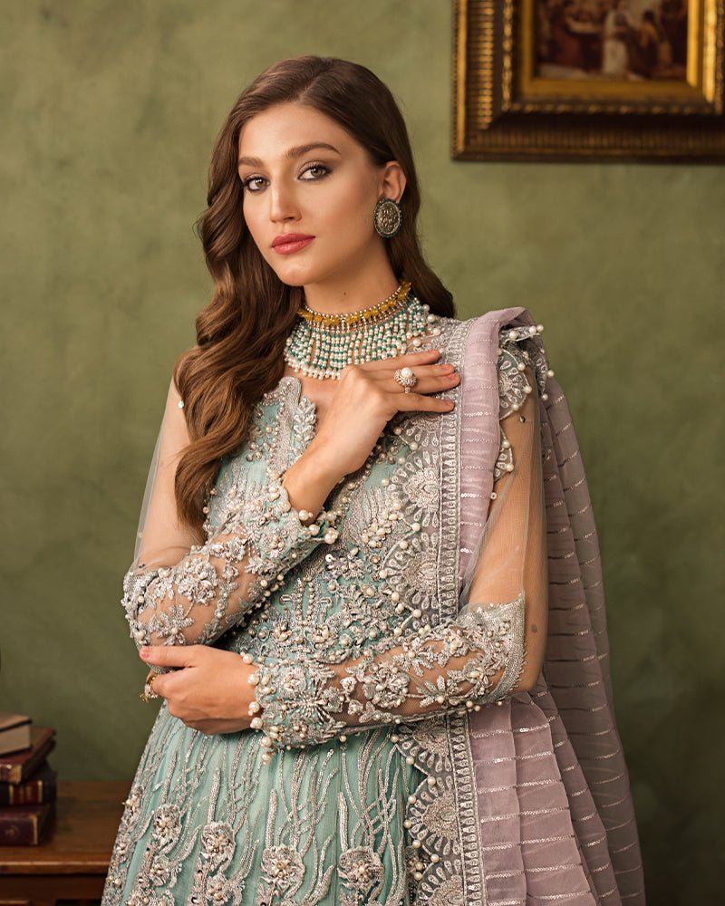 Ain | Aroosh Luxury Formals 24 | AR-89 CHASHM (Aqua Blue) - Official Ain - Agha Fabrics UK