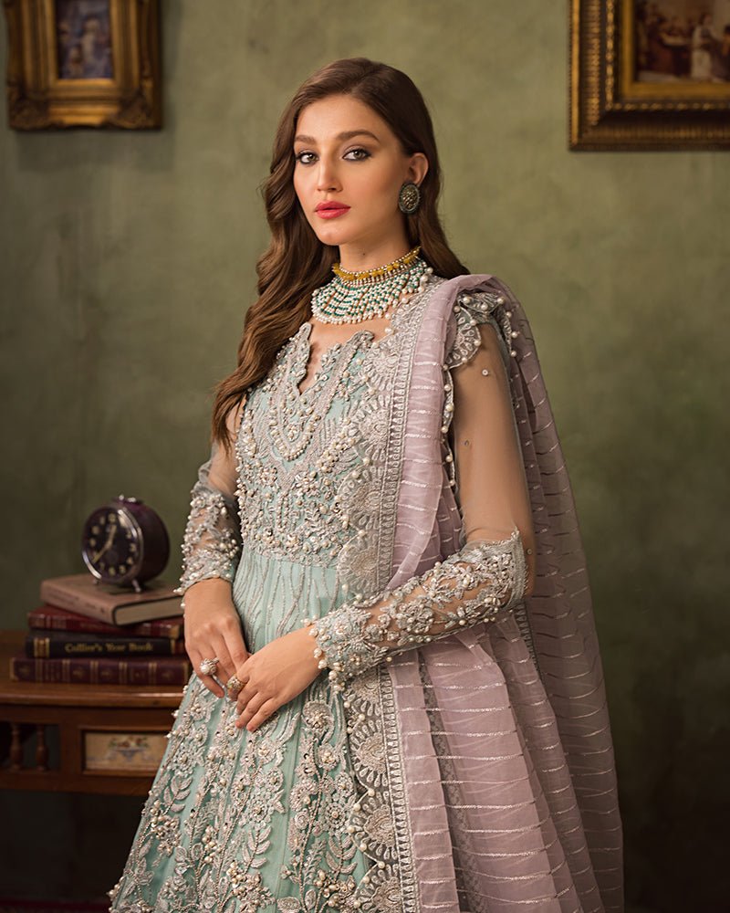 Ain | Aroosh Luxury Formals 24 | AR-89 CHASHM (Aqua Blue) - Official Ain - Agha Fabrics UK