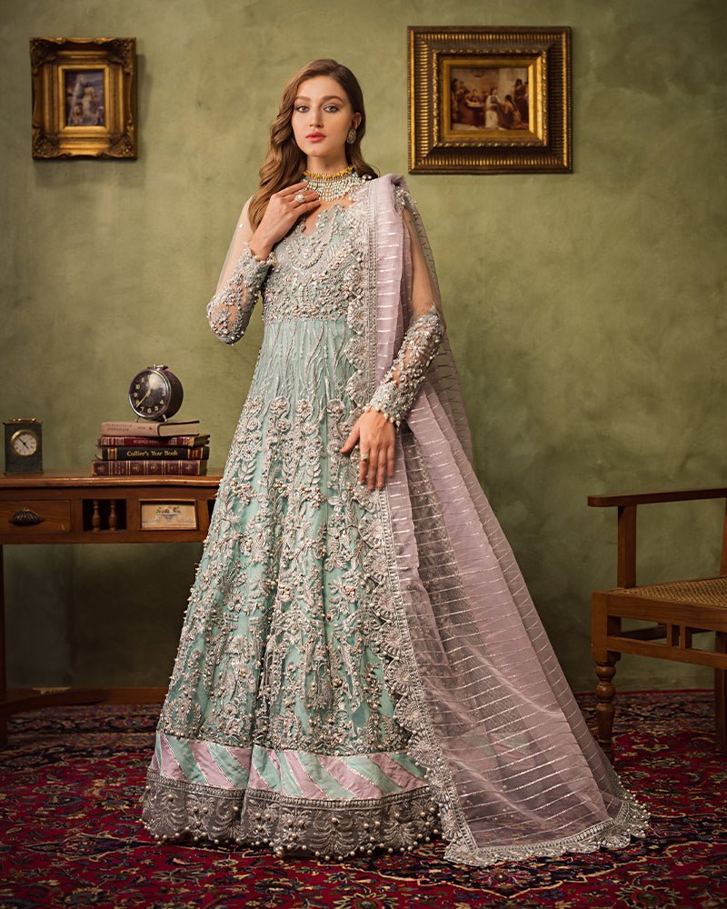 Ain | Aroosh Luxury Formals 24 | AR-89 CHASHM (Aqua Blue) - Official Ain - Agha Fabrics UK
