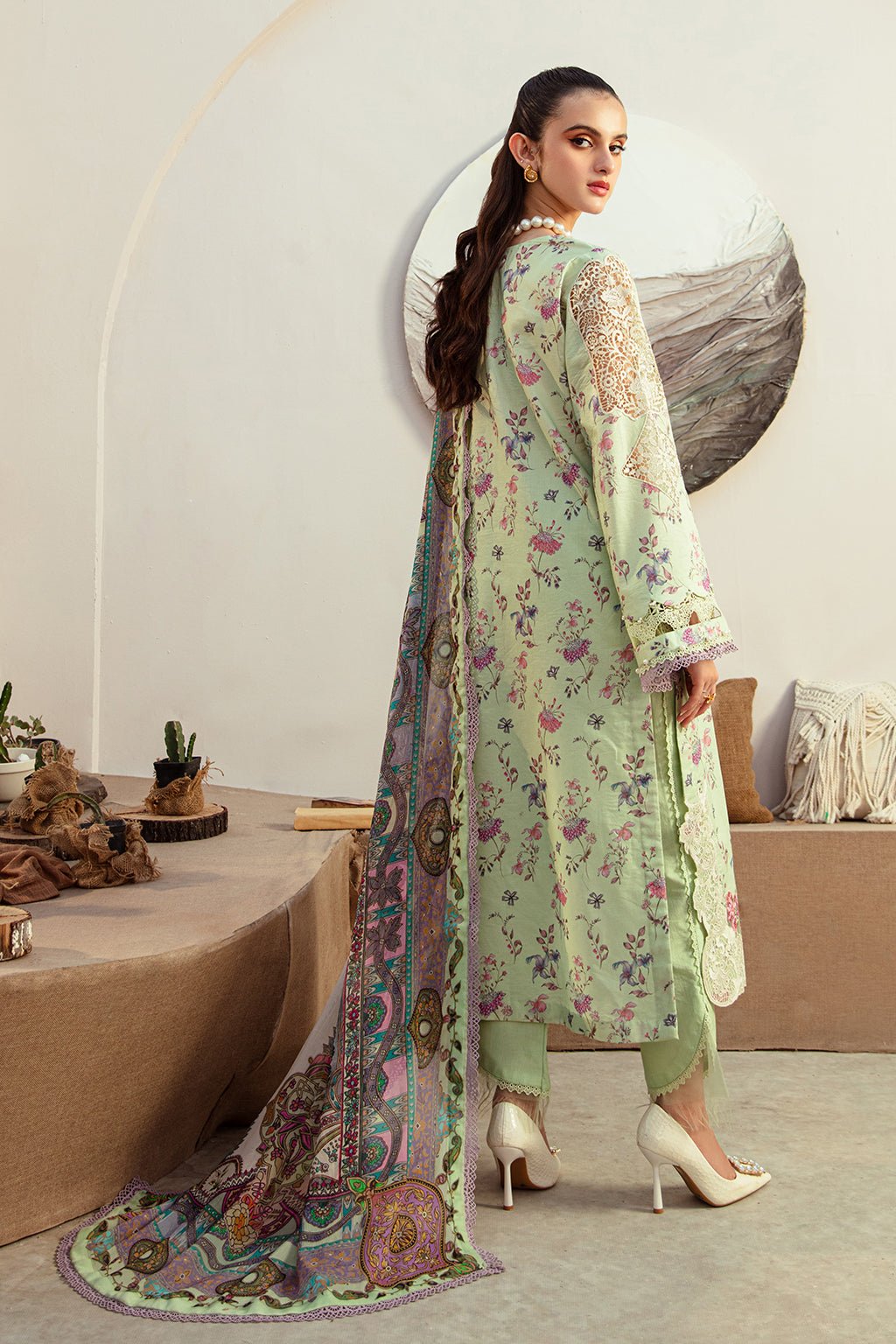 AJR Couture | Alif Affordable Lawn 24 | MINT MAGIC - Official AJR Couture - Agha Fabrics UK