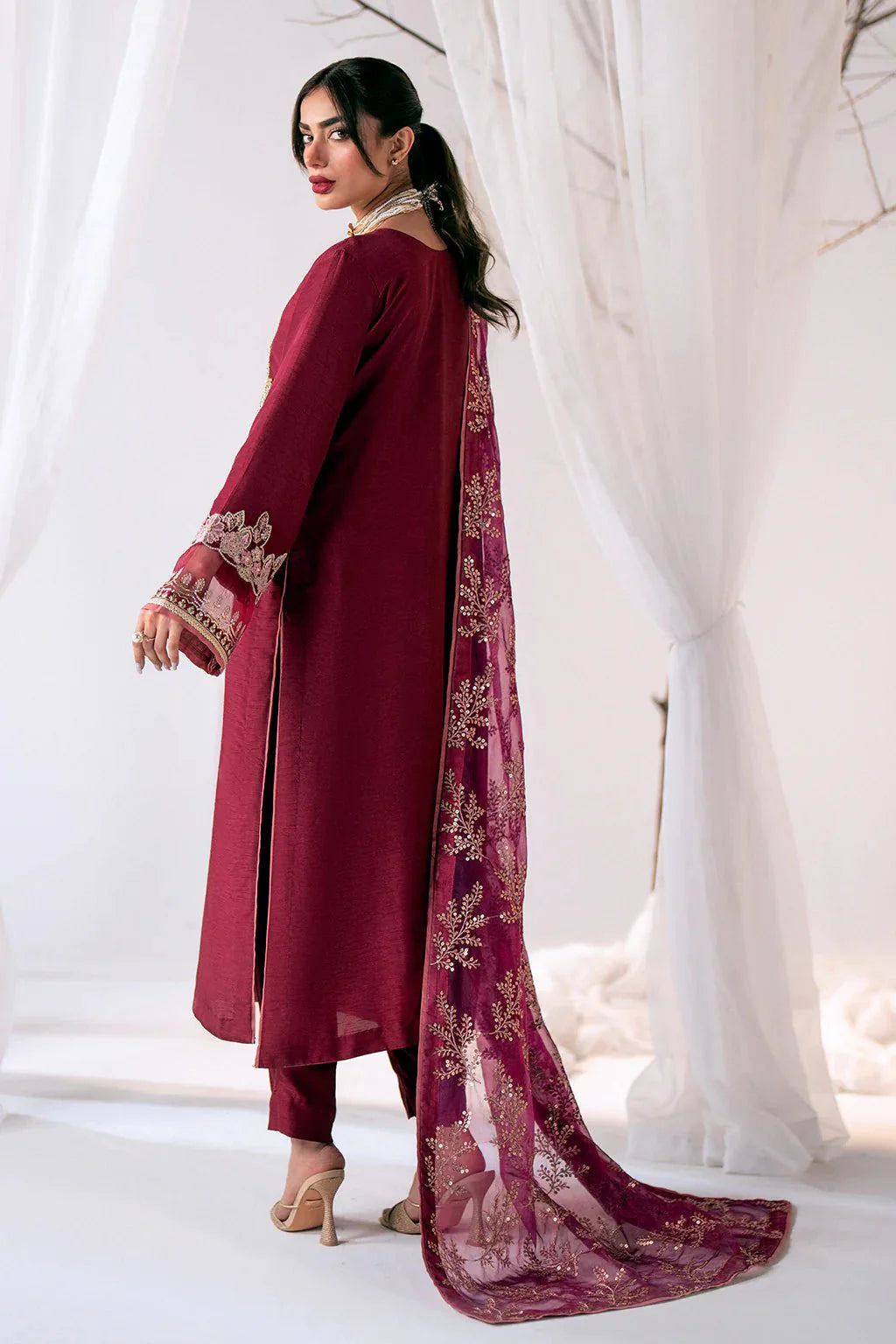 Ajr Couture | Luxe Pret Eid Drop | Scarlet - Official AJR Couture - Agha Fabrics UK